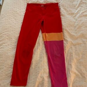 Red and pink JOY LAB leggings